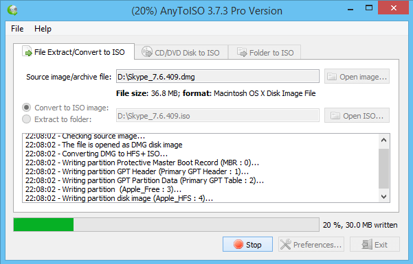 dmg file is bigger than converted iso key